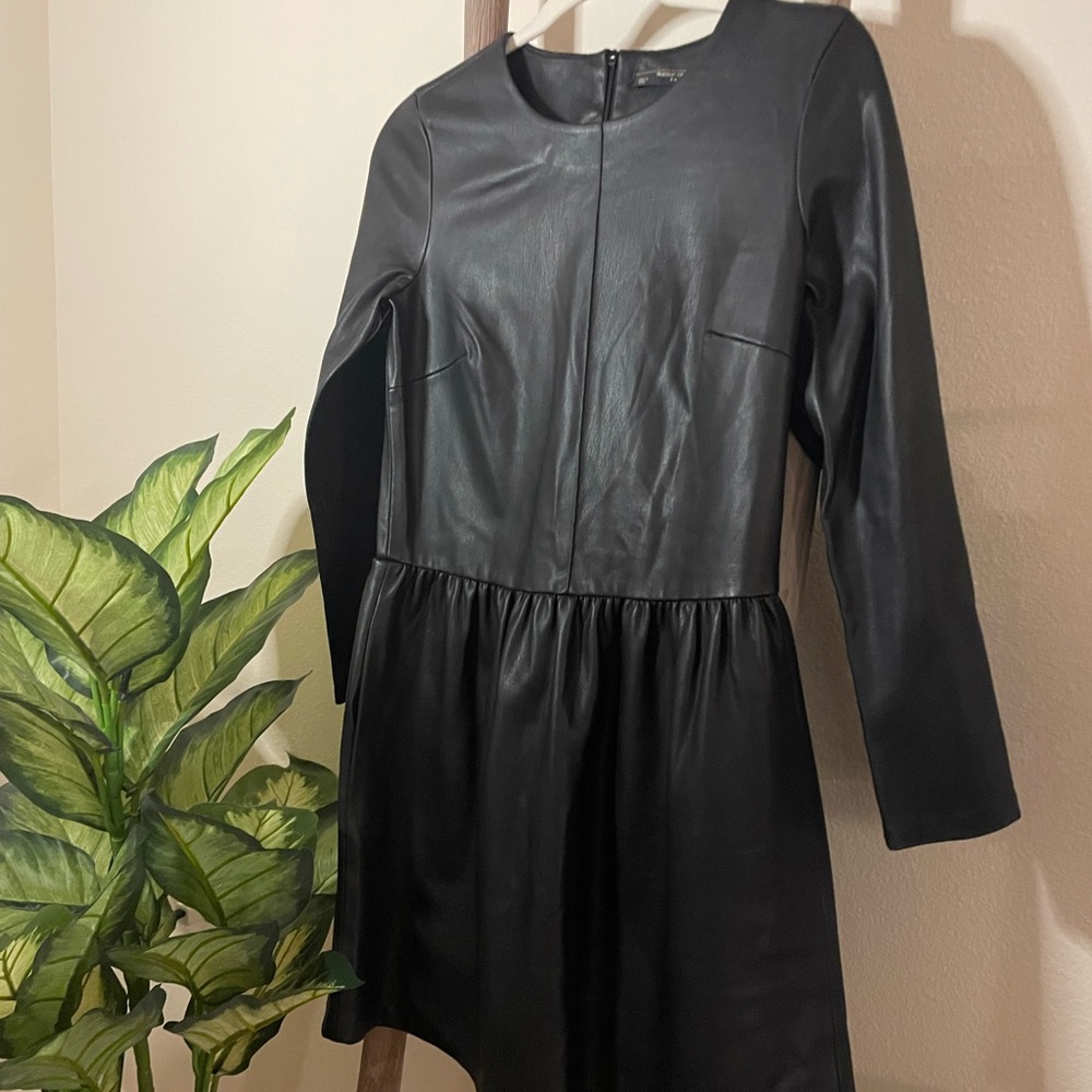 Zara Faux Leather Mini Dress